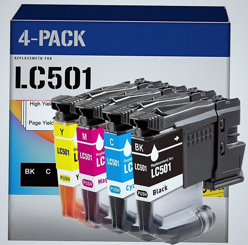 4pk LC501 Ink Cartridges Compatible for Bro MFC-J1260DW MFC-J1360DW MFC-J1410DW