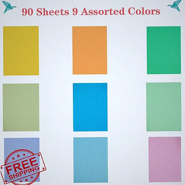Colored Copy Paper 8.5x11 Letter Size 90 Sheets Rainbow Printer Paper